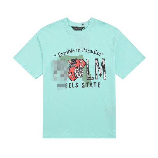 Palm Angels T-shirt Skull Letter Print Short Sleeve T-shirt
