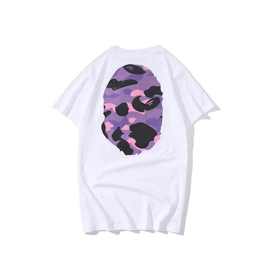 Bathing Ape T-Shirt Summer Purple Camouflage Print Casual Short Sleeve T-shirt