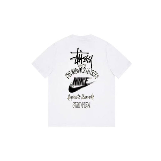 Stussy The Wide World Tribe T-Shirt Loose Casual T-Shirts Same for Men and Women