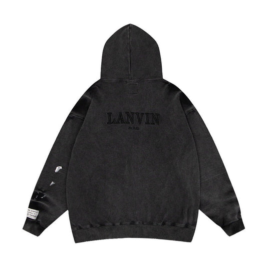Gallery Dept Hoodie Loose Casual Cardigan Distressed Hoodie