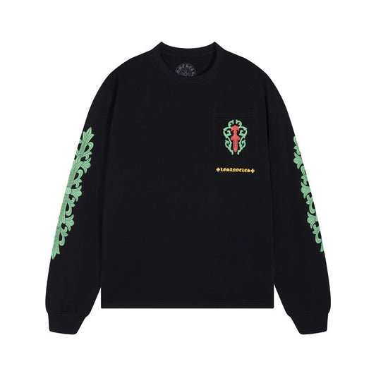 Chrome Heart T Shirts Rose Cross Vine Sword Long Sleeve