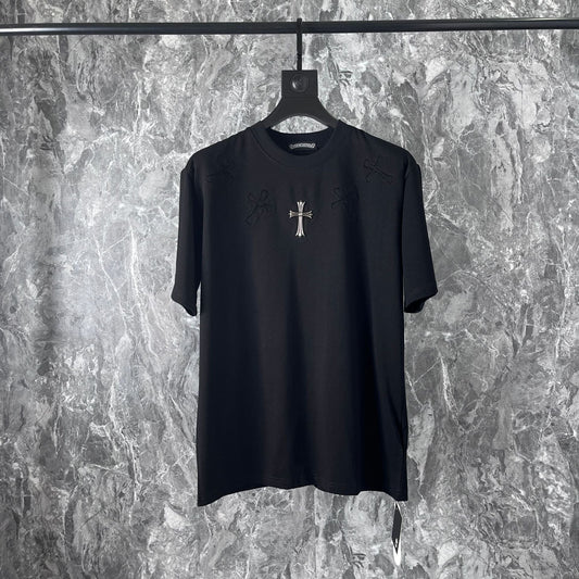 Chrome Heart T Shirts Cross Cotton Casual T-Shirt Couple Short Sleeve