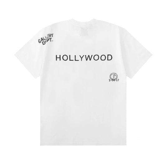 Gallery Dept T-Shirt Alphabet Slogan Printed Retro Washed Short Sleeve T-Shirt