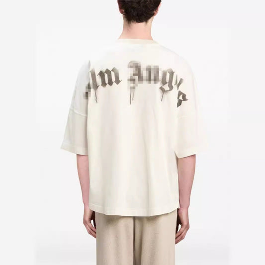 Palm Angels T-shirt Pigeon Flow Lacquer Letter Foam Short Sleeve T-shirt