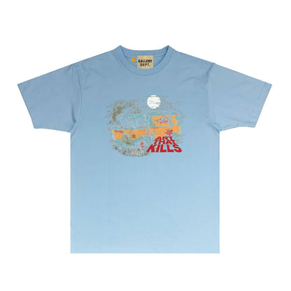 Gallery Dept T Shirt Retro Printed Loose Short-Sleeved Shirt