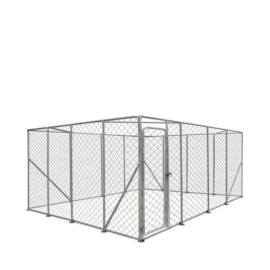 20' x 20' Outdoor Dog Kennel Playpen, Outdoor Dog Runner, Pet Exercise House, Lockable Gate, 6' Chain-Link Fence, TMG-DCP2020