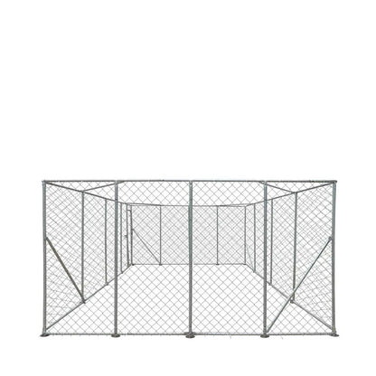 20' x 20' Outdoor Dog Kennel Playpen, Outdoor Dog Runner, Pet Exercise House, Lockable Gate, 6' Chain-Link Fence, TMG-DCP2020