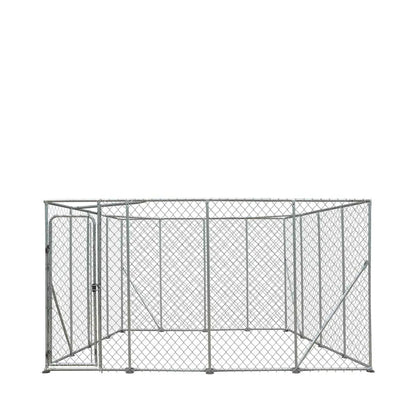20' x 20' Outdoor Dog Kennel Playpen, Outdoor Dog Runner, Pet Exercise House, Lockable Gate, 6' Chain-Link Fence, TMG-DCP2020