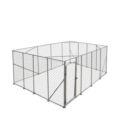 20' x 20' Outdoor Dog Kennel Playpen, Outdoor Dog Runner, Pet Exercise House, Lockable Gate, 6' Chain-Link Fence, TMG-DCP2020