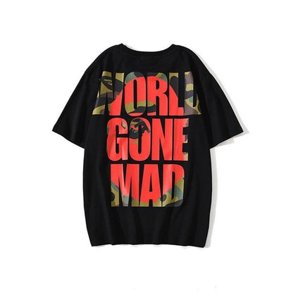 Bathing Ape T-Shirt Summer Monkey Head Letter Short Sleeve T-shirt