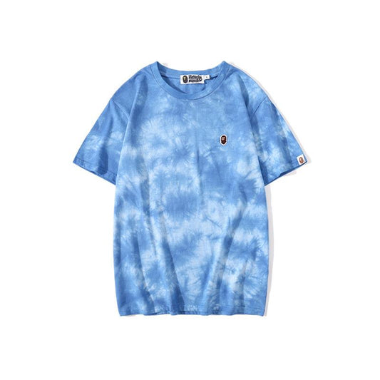 Bathing Ape T-Shirt Summer Ape Head Casual Tie-Dye Top T-shirt with Short Sleeves