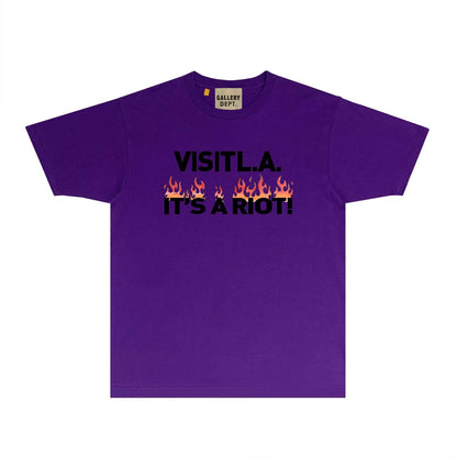 Gallery Dept T Shirt Retro Printed Loose Short-Sleeved Shirt