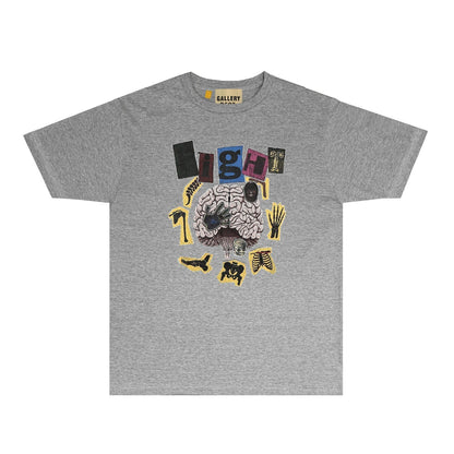 Gallery Dept T Shirt Retro Printed Loose Short-Sleeved Shirt