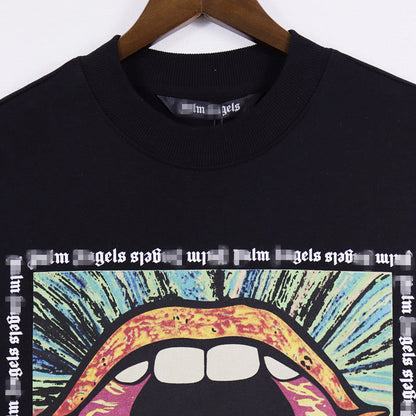 Palm Angle Sweatshirt Palm Angels Color Logo Printing Long Sleeve Crew Neck Sweater Men and Women