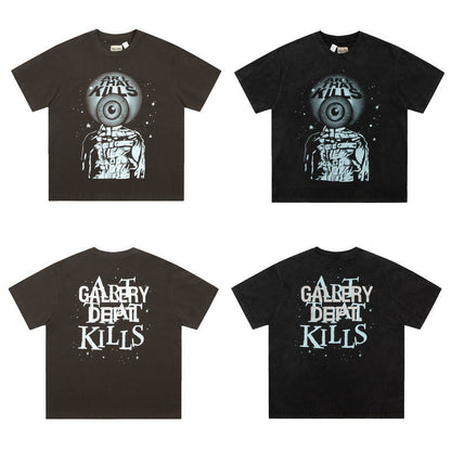 Gallery Dept T-shitrs Men's Vintage Summer Vintage Print Short Sleeves
