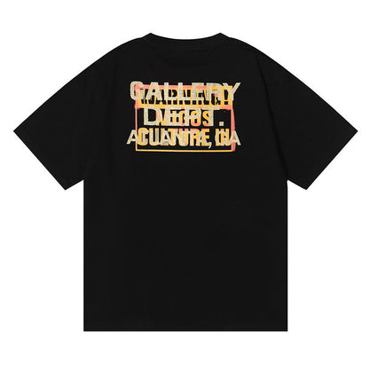 Gallery Dept T-shitrs Gilding Design Double Yarn Cotton Short Sleeve