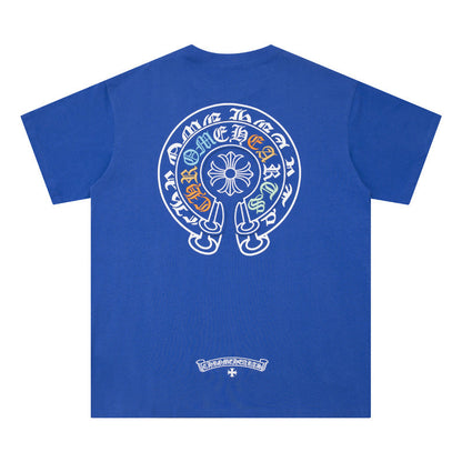 Chrome Heart T Shirts Horseshoe Patch Embroidery Short Sleeve T-Shirt