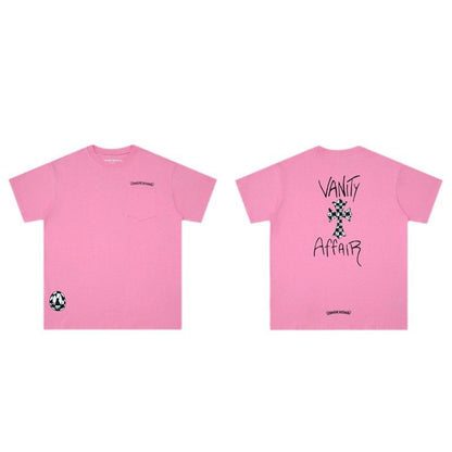 Chrome Heart T Shirts Graffiti Cross Sanskrit Short Sleeve T-Shirt