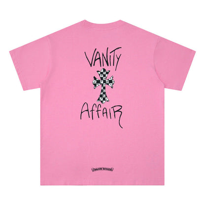 Chrome Heart T Shirts Graffiti Cross Sanskrit Short Sleeve T-Shirt