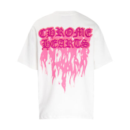 Chrome Heart T Shirts Croix Flame Sanskrit Embroidery Printed T-Shirt Fashion Short Sleeve