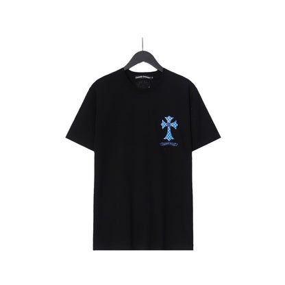 Chrome Heart T Shirts Sanskrit Color Printing Loose Cotton Casual Crew Neck Short Sleeve T-Shirt
