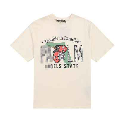 Palm Angels T-shirt Skull Letter Print Short Sleeve T-shirt
