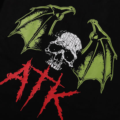 Gallery Dept T-Shirt Demon Skull Bronzing Letter Short Sleeve T-Shirt