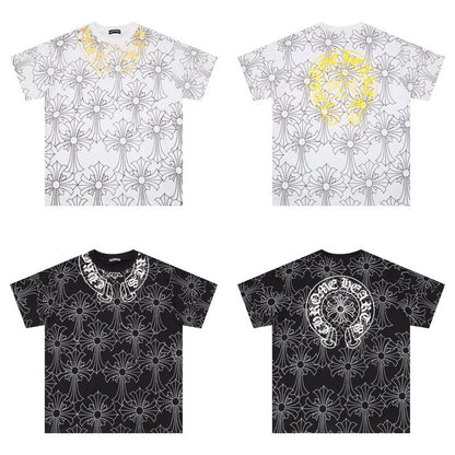 Chrome Heart T Shirts Croatian Horseshoe Full Cross Sanskrit Short Sleeve