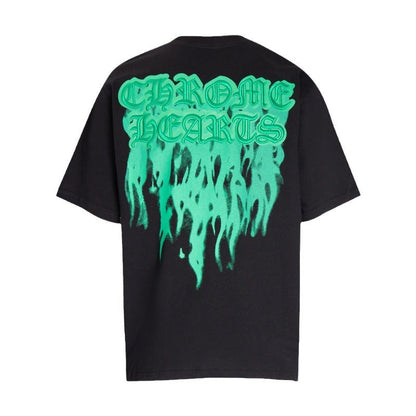 Chrome Heart T Shirts Croix Flame Sanskrit Embroidery Printed T-Shirt Fashion Short Sleeve