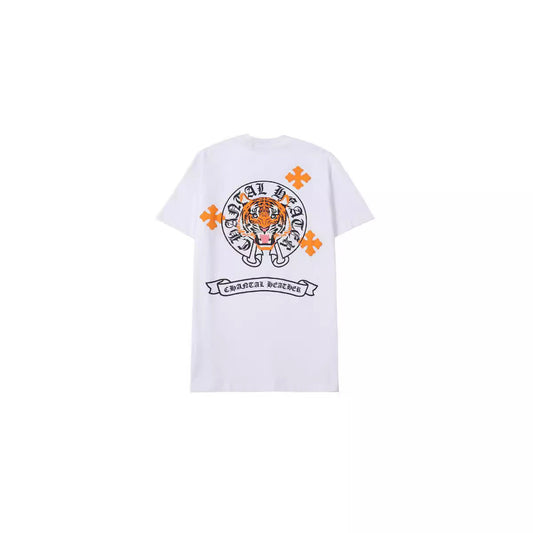 Chrome Heart T Shirts Color Scroll Tiger Head Pattern Short Sleeve T-Shirt