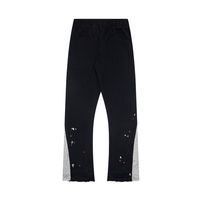 Gallery Dept Sweatpants Hand-painted splashed ink letter patch splicing casual trousers