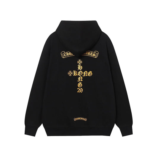 Chrome Heart Hoodie Autumn and winter men and women CH Sanskrit cross full back logo
