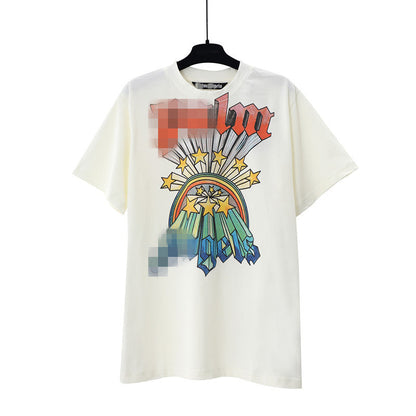 Palm Angels T-shirt Rainbow Star Letter Print Short Sleeve T-shirt