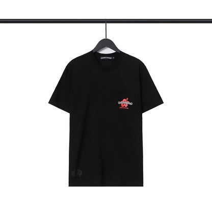 Chrome Heart T Shirts CH Flower Sanskrit Casual Short Sleeve T-Shirt Loose