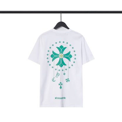 Chrome Heart T Shirts Cross Casual Loose Cotton Crew Neck T-Shirt