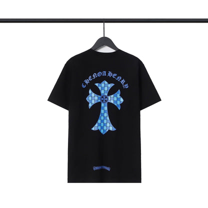 Chrome Heart T Shirts Sanskrit Color Printing Loose Cotton Casual Crew Neck Short Sleeve T-Shirt