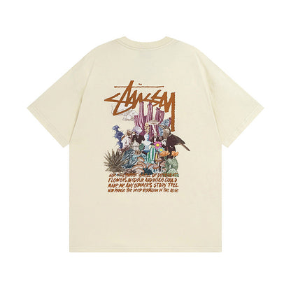 Stussy T-Shirts Casual Loose Couple T-Shirts