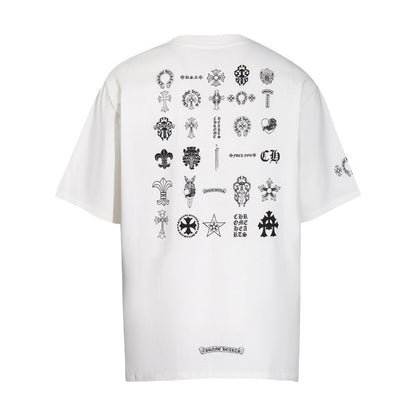 Chrome Heart T Shirts T-shirt logo print cotton round neck short sleeve