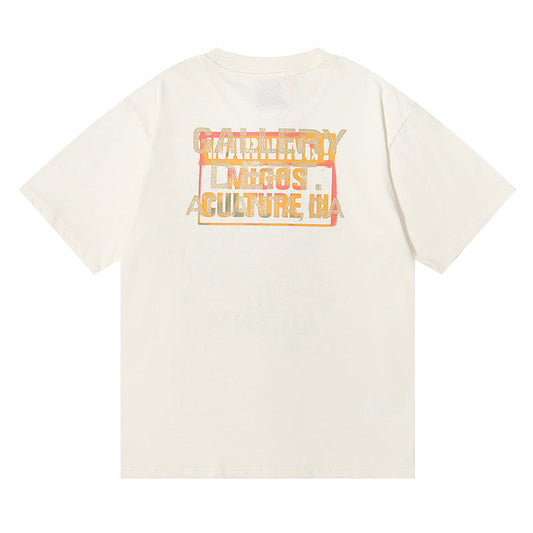 Gallery Dept T-shitrs Gilding Design Double Yarn Cotton Short Sleeve