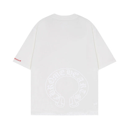 Chrome Heart T Shirts Chrome Hearts Sanskrit Horseshoe Pattern Short Sleeve T-Shirt