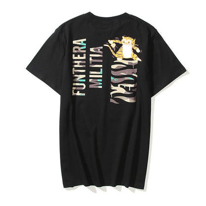 Bathing Ape T-Shirt Summer Zipper Printed Short Sleeve