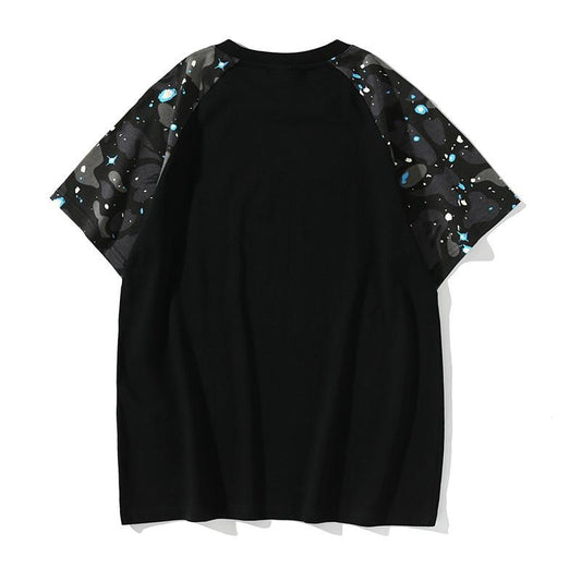 Bathing Ape T-Shirt Summer Luminous Starry Sky Cartoon Printed Short Sleeve T-shirt