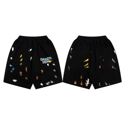 Gallery Dept Shorts Hand Painted Splash Ink Color Matching Casual Shorts