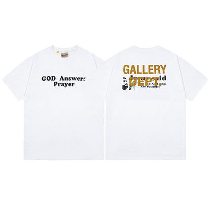 Gallery Dept T-Shirt Letter Pattern Washed Old Short Sleeve T-Shirt