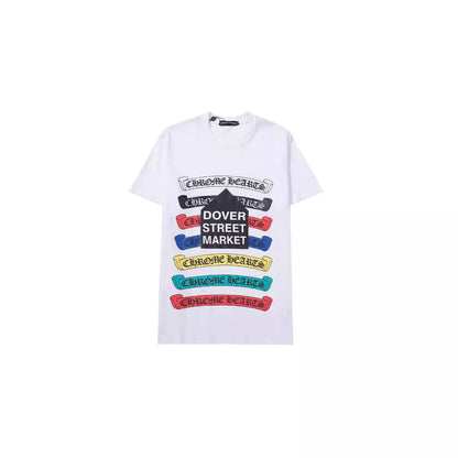 Chrome Heart T Shirts Croix Cross Color Leather Printed Short Sleeve T-Shirt