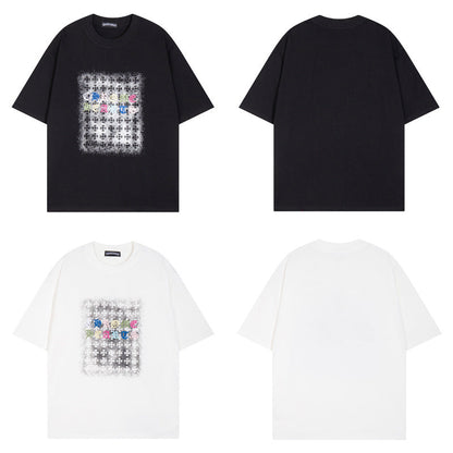 Chrome Heart T Shirts Cross Color Printed Short Sleeve T-Shirt Couple
