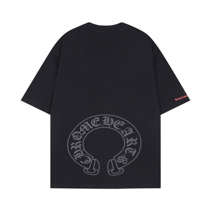 Chrome Heart T Shirts Chrome Hearts Sanskrit Horseshoe Pattern Short Sleeve T-Shirt