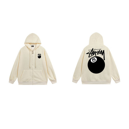 Stussy Hoodie Zip-Up Cardigan Fleece Hooded Sweater