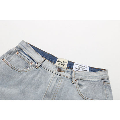 Gallery Dept Jeans leather label embroidery water ripple gradual change wash jeans