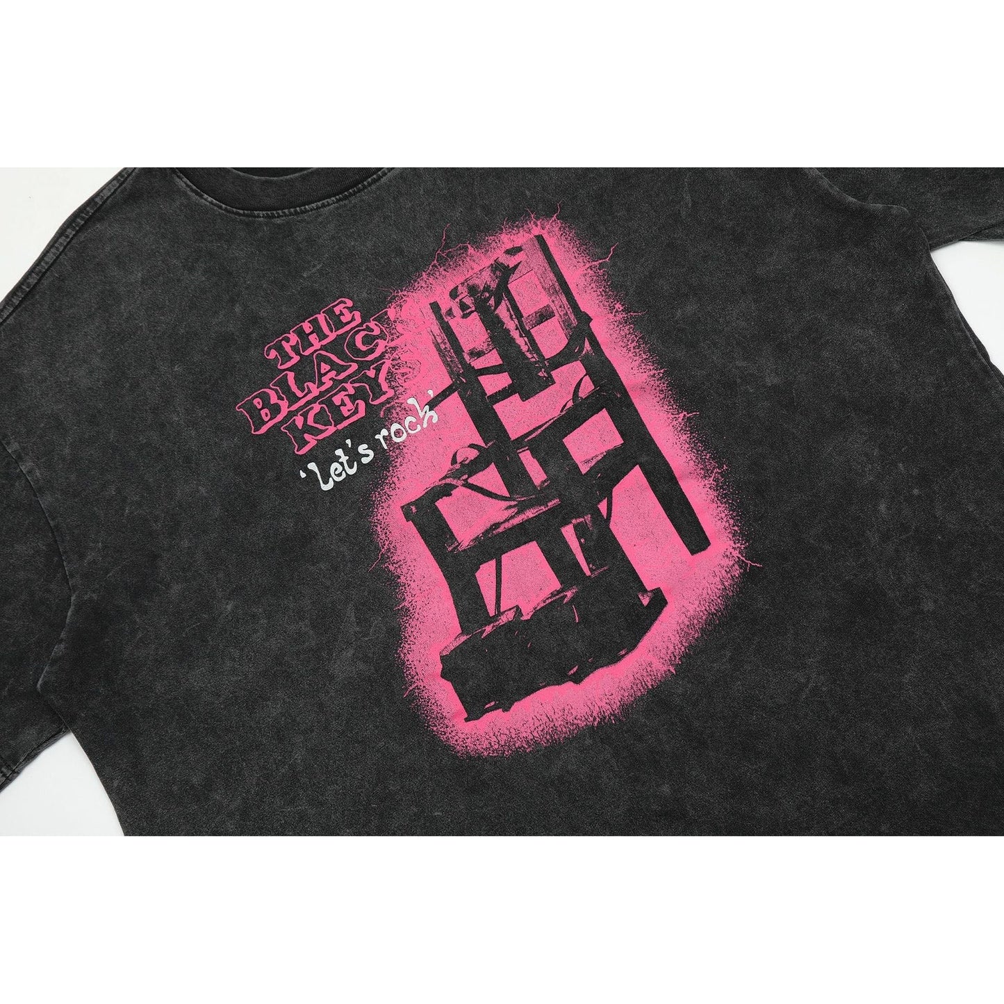 Gallery Dept T Shirts Dark Black Seat Printed Washed Distressed Short Sleeve